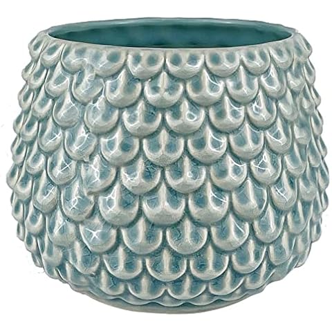 Nordring Ceramic Flower Pot Pino - colorful Planter, Pot for plants, sukkulents Size M (13,5 cm ø) Dia 5,25'' H 4,5'', Stoneware, sky blue Cover
