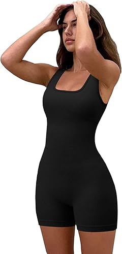 Miniatura 4 de BELEGHTA Body moldeador para mujer con cuello de hilo cuadrado, camiseta sin mangas que levanta las caderas, overol elástico