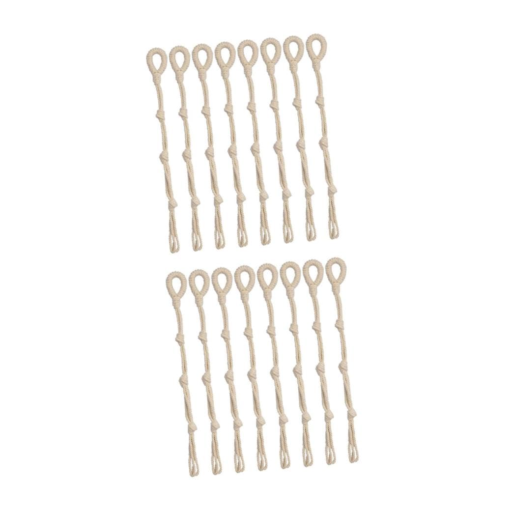 TOYANDONA 2 Ensembles Rallonge De Crochet Pour Plante Usine Cintre Jardinière Suspendue En Macramé Pendaison Jardinière Suspendue D'extérieur Anneau Porte-plante Coton Beige 8 Pièces * 2