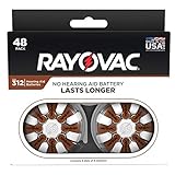 Rayovac Size 312 Hearing Aid Batteries, 48-Pack Value Pack - with Active CORE Technology