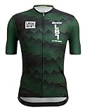 Offizielles LBL Radtrikot Santini Liege Bastogne Liege Kurzarm Trikot grün/schwarz