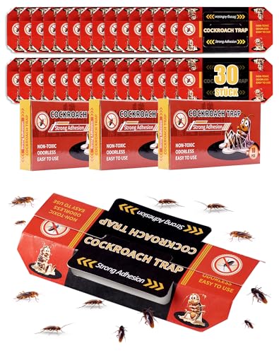 30x Schabenfalle Kakerlakenfalle Bettwanzen Falle Schaben Bekämpfung Klebefallen für Schaben Kakerlaken Fallen Ungiftige Ungezieferfallen Stark Klebrig, 15.9cm*9cm