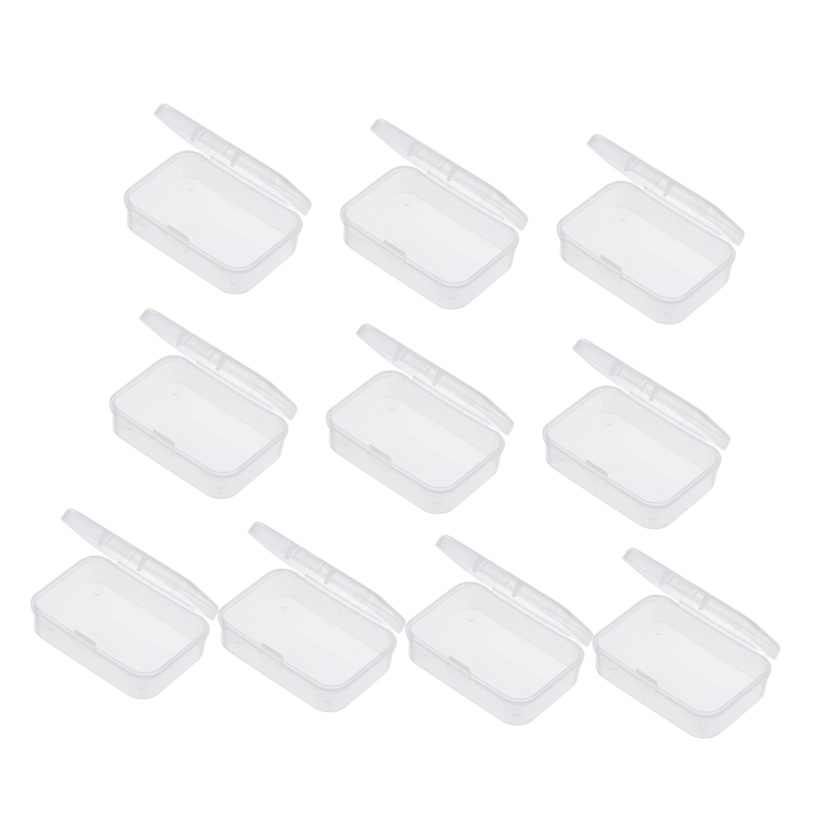 TOPPERFUN 10Pcs Transparent Guitar Pick Storage Cases Stackable Storage Boxes for Easy Carrying and Organizing Plastic Container with Snap Hook Locking Mechanism