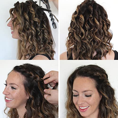 Image of Bubble Curling Iron Ceramic Hair Curler Curling Wand Beach Wavy Curler | 1 inch bubble hair waver ceramic curling curler for long hair dual voltage