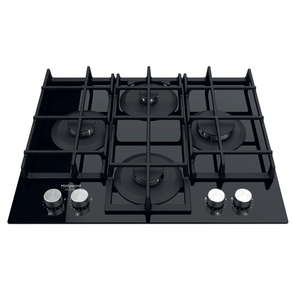 Piano cottura a gas Hotpoint: 4 fuochi, - HAGS 61F/BK