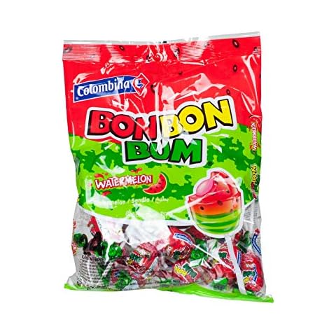 Lollipop, Watermelon - COLOMBINA Bon Bon Bum Paletas Sabor Sandia Rellenas de Chicle, 408g Cover