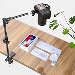 Webcam Stand Camera Desk Mount with Phone Holder & 5/8" Screw - 22" Flexible Projector Stand Gooseneck Desk Mic Stand for Logitech C922 C930e C920 C615 C960 Brio 4K, GoPro, Blue Yeti Snowball Ice