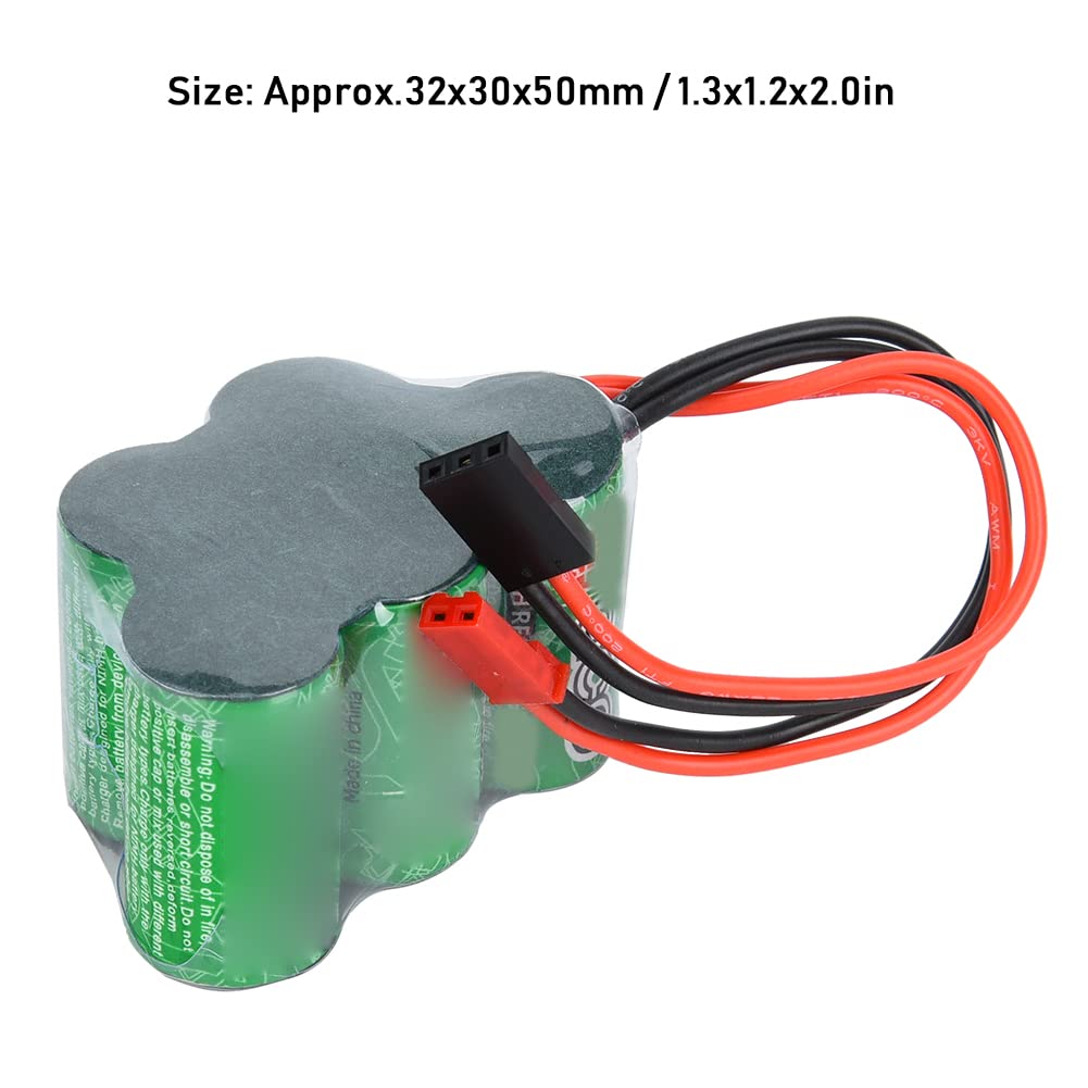 Jiawu Batterie RX Trapézoïdale NiMH 6V 1600mAh pour Récepteur RC, Bloc d'alimentation Haute capacité pour Jouets Télécommandés (Forme de caractère)