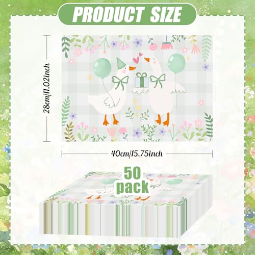 MYUPDALIN Disposable Paper Placemats for Baby Shower Decorations, Goose Birthday Theme, 11x16 Inch, 50 Pack — view 2