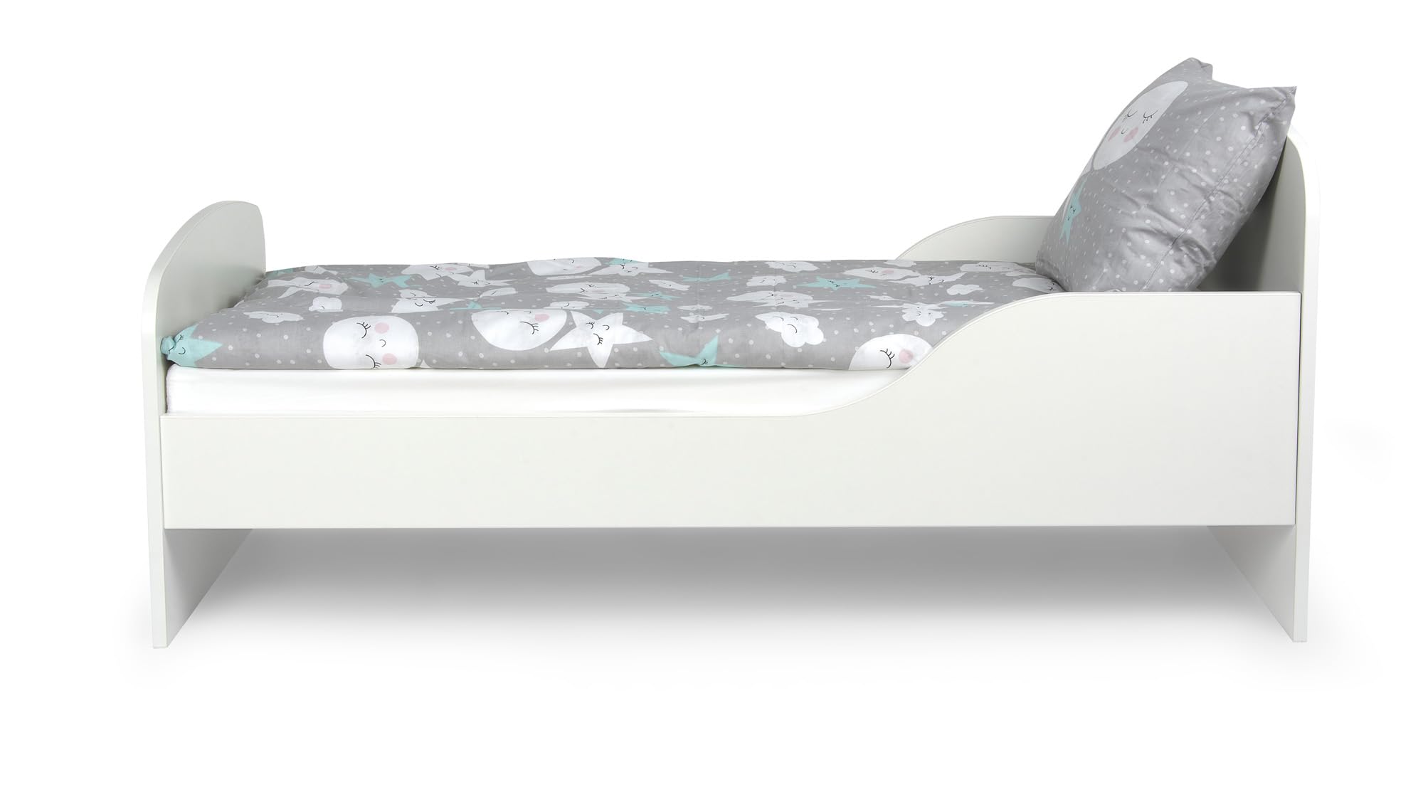 Cama Infantil de Madera 160x80 cm con Colchón y Somier, Caballo | Montaje fácil, diseño moderno, espuma de 10 cm incluida, somier con láminas en madera, bordes redondeados, soporte ventilado