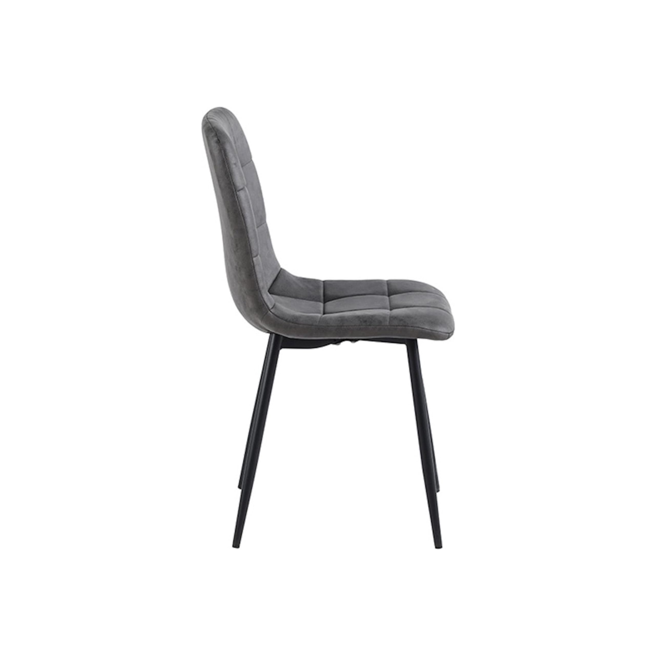 Chaises de Salle à Manger Ela, Lot de 2, Anthracite, Microfibre, Chaise de Cuisine, Pieds en métal Stable, Chaise Chambre à Coucher, Chaise Salon