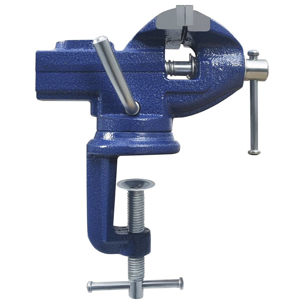 Morsa da banco da lavoro in ghisa da 60 mm con rotazione a 360°, morsetto stabile per lavori di legno e metallo, ganasce robuste, strumento di serraggio versatile per falegnami e modellisti
