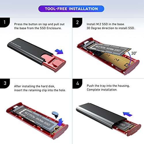Caja externa para SSD M.2 NVMe USB 3.1 negra miniatura 7