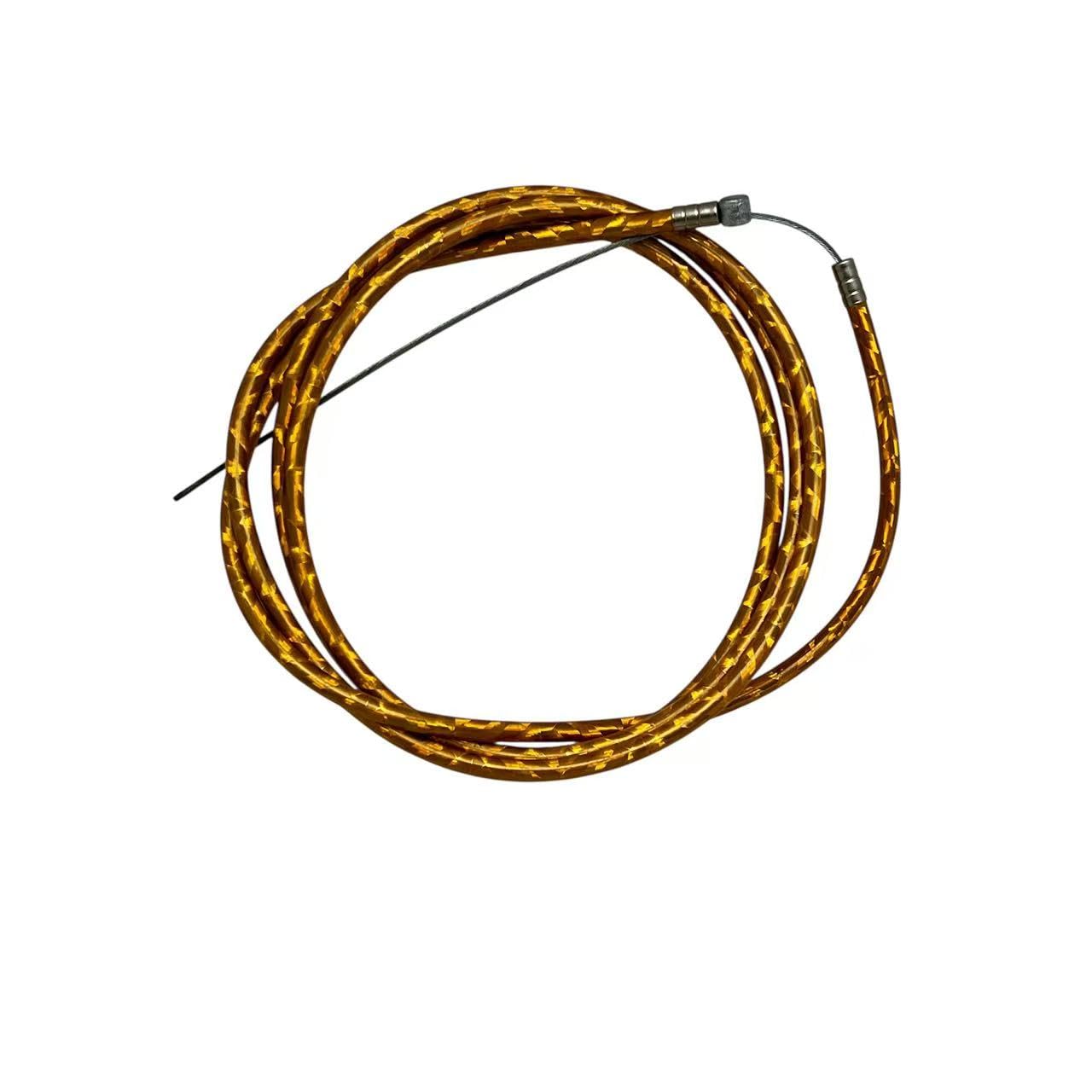 Universal Metallic Gold Color Bicycle Brake Cable Wire, 172cm/68", Mountain Bike Compatible