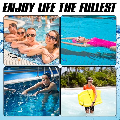 Seenelling 10 Pcs Swimming Nose Clip Earplugs with String Waterproof Swim Nose Plugs Soft Silicone Earplugs Protector Accessories for Adult Beginner Swimming Training Supplies(10 Colors,Transparent)