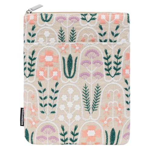 Dadanism 6-7' Funda Protectora con Margarita Bordada para Nuevo 6' Kindle Kindle/7' Kindle Paperwhite/7' Kindle Colorsoft Signature Edition, Kindle Oasis/Kobo E-Reader, Plantas Beiges