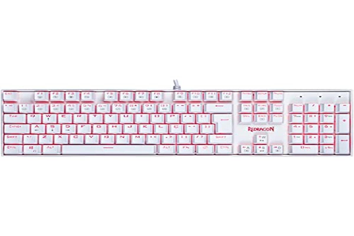Redragon TECLADO MECANICO MITRA K551W PT-RED SINGLE COLOR SWITCH BRANCO UNICO