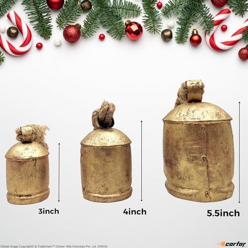 Set-of-3-Rustic-Style-Bells-Handmade-Giant-Vintage-Metal-Harmony-Christmas-Hanging-Decoration-Cow-Bells-on-Jute-Rope-Small Set of 3 Rustic Style Bells Handmade Giant Vintage Metal Harmony Christmas Hanging Decoration Cow Bells on Jute Rope Small