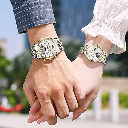 Image of OLEVS Womens Watches Diamond Luxury Dress Gold Wrist Watch Stainless Steel Waterproof Luminous Date