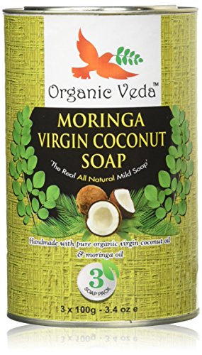 Organic Moringa Virgin Coconut Soap (3 Pack). ★ Plant Based Vitamins and Minerals. ★ Mild and Daily Care. ★ Advanced Herbal Formula ★ 100% Natural.