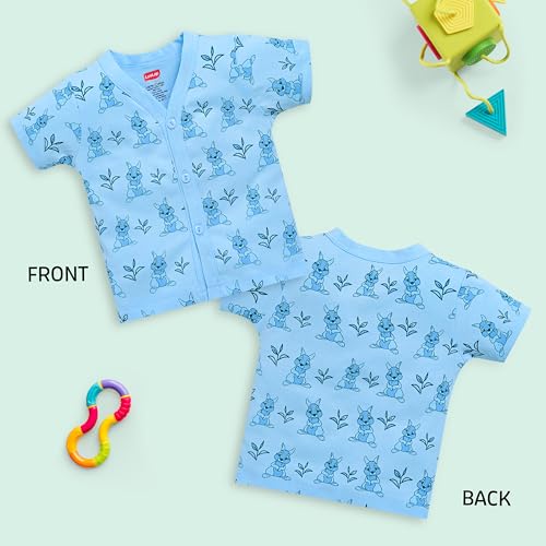 Image of LuvLap Baby Girls Regular Fit 100% Cotton Half Sleeves Girls Jhabla Shirt Pack of 4