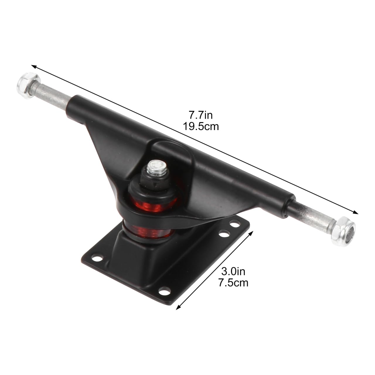 ULTECHNOVO Ensemble Complet de Skateboard avec Trucks en Aluminium Noir, 4 Roues PU et Roulements ABEC, Kit de Roulement pour Double Kick, Accessoires de Planche à roulettes