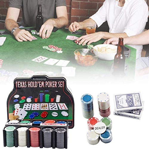 Abcoll Conjunto De Chips De Póquer con Cajas De Almacenamiento De Chips De Pokers Y Más, Juego De Chip para Texas Holdem Blackjack Games