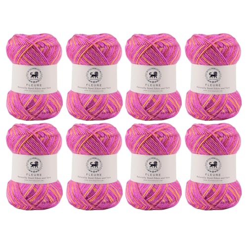 Image of Nestnhaven Acrowools Fleure Hand Knitting and Crochet Yarn. Pack of 1 Ball - 100gms. Shade no - NNHF (Multicolor17) | (800 Gm)
