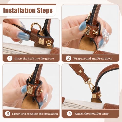Image of KOMHPS 2026 Purse Straps Replacement, Leather Handbag Crossbody Shoulder Strap for S /M /L Tote Bag Women