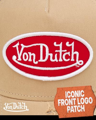 Image of Von Dutch Unisex Trucker Hat - Retro Classic Solid Color Mesh Back Snapback Baseball Cap for Men & Women.