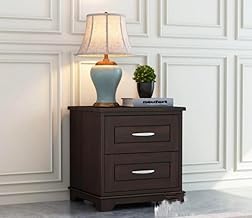 NESTHONEST Solid Sheesham Wood Bedside Table for Bedroom | Wooden Bed Side Nightstand End Table with 2 Drawers Storage for Home | Side Table for Bed Room & Hotel | Walnut Finish