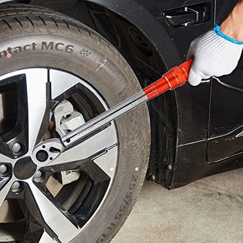 Vevor Torque Wrench, 1/2-Inch Drive Click Torque Wrench 10-150Ft.lb/14-204N.m, Dual-Direction Adjustable Torque Wrench Set, Mechanical Dual Range Scales Torque Wrench Kit With Adapters Extension Rod #TOP7