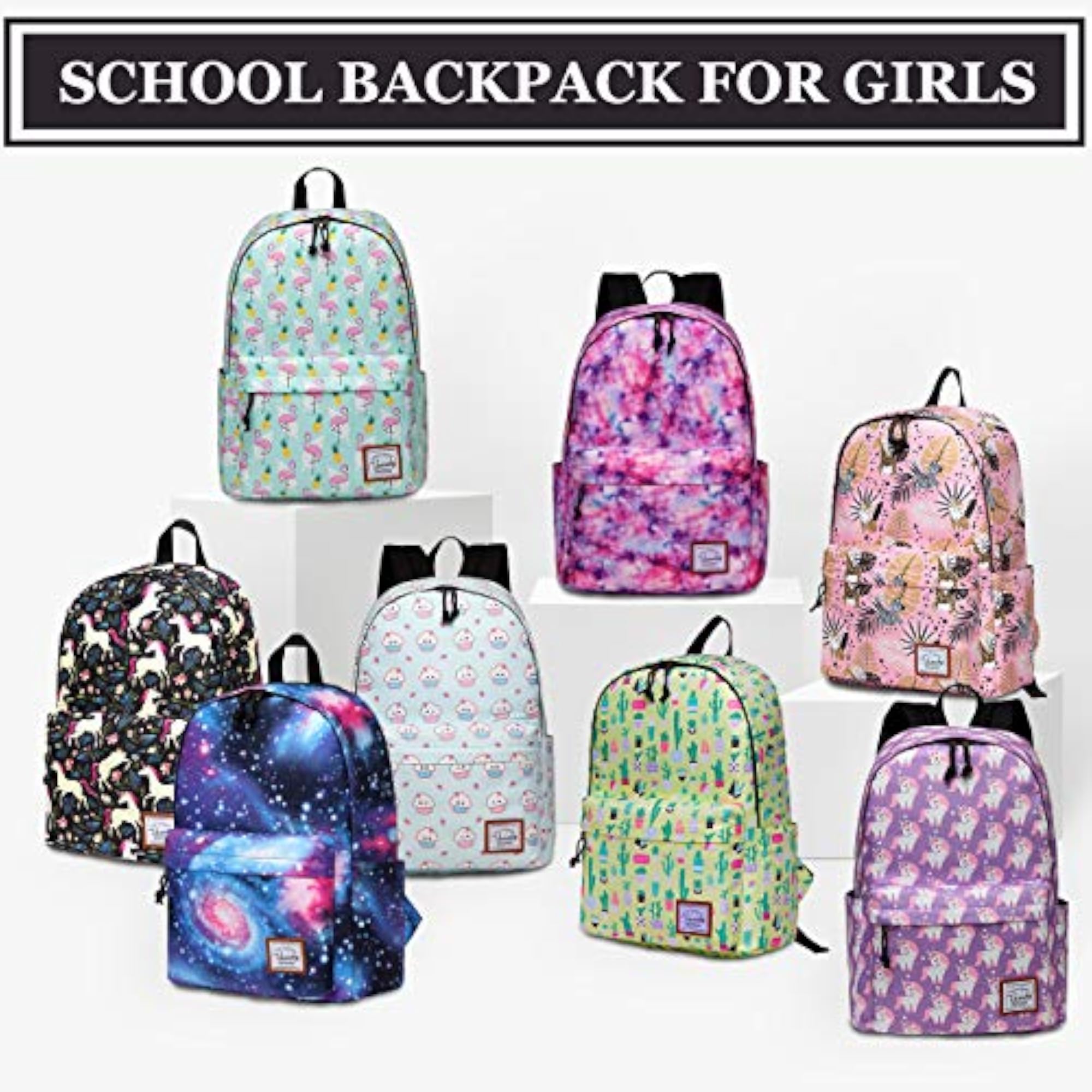 Girl's 14-in Polyester Unicorn Casual School Backpack