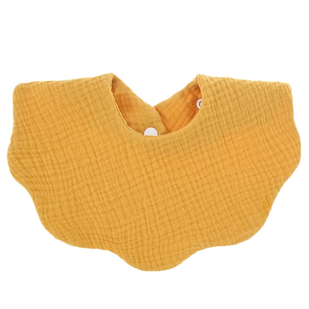 Surakey Baby Muslin Bibs Bandana Drool Bibs for Boys Girls Newborn Infant, 100% Organic Cotton & Absorbent Hypoallergenic Pullover (Yellow)
