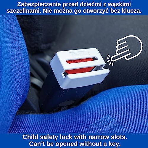 Ochraniacz klamry pasa bezpieczeństwa w samochodzie, 2 szt., zapobiega wypinaniu się podczas jazdy, pasuje dokładnie bez chwiania się do klamer pasów bezpieczeństwa o wymiarach 5 x 3 cm