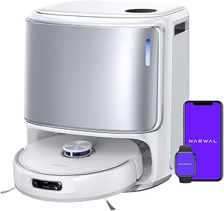NARWAL Freo Z10 Ultra Robot Vacuum and Mop Combo, Dual RGB Cameras and Chips, AI Avoidance, 8N Corner to Edge Deep Cleaning, Dry-Wet Separation, 18000Pa, Hot Water Wash & Self-Emptying, White