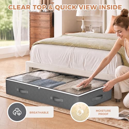 Image of Budding Joy Under Bed Storage Containers, Storage Bins with Clear Lids