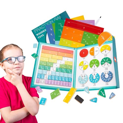 BommFu Magnetisches Bruchrechnungs-Demonstrationsbuch,Multifunktionale Mathematik-Lernmaterialien | Bruchsteine Puzzle Lernmaterialien Für Den Schulunterricht,Für Kinder Und Schüler In Der