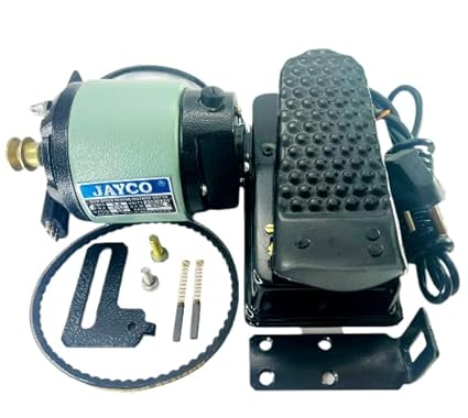 JAYCO Industrial Sewing Machine Motor (FULL COPPER WINDING) and Heavy-Weight Quality Speed Controller (with L-Set Attachments) (GREY)