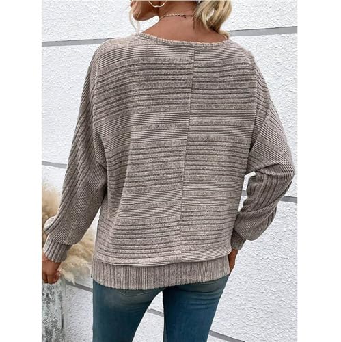 Inauguratei Tops, Inaugureate Clothing Women's Soft Solid Batwing Sleeve Pullover Long Sleeve Top Tunic Pullover Sweaters4