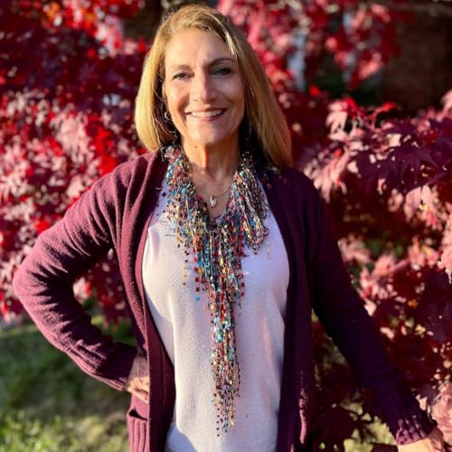 Southwest Jewelry Scarf for Women- Lightweight Bohemian Neck Scarf for Autumn Fall Light Weight - Turquoise Teracotta Jewelry - Long Fringe Necklace - Womens Gift - SW4