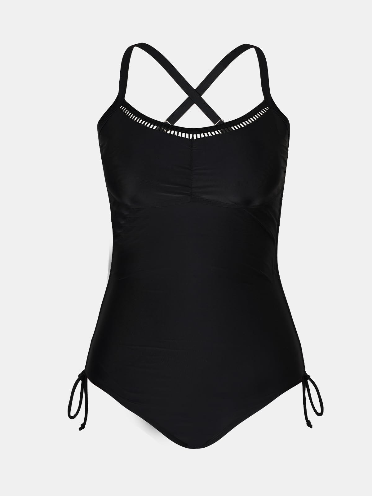 CUPSHE Costume da bagno da donna con scollo a U, con coulisse, taglia unica, costume da bagno