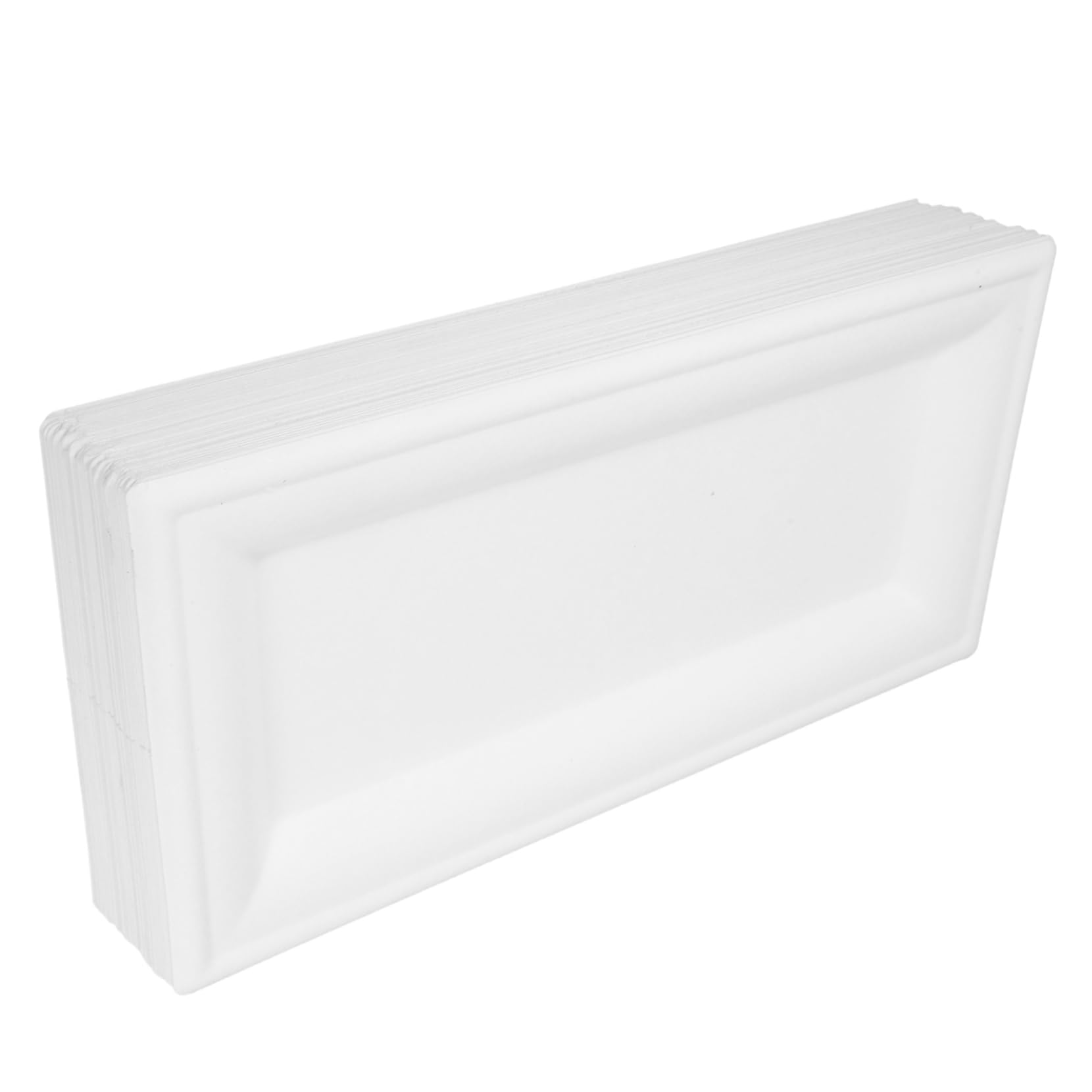 SHERCHPRY Platos de Papel Desechables Rectangulares Blancos Aptos para Microondas 5x10 Pulgadas, 50 Unidades, Gruesos y Picnic y Fiesta
