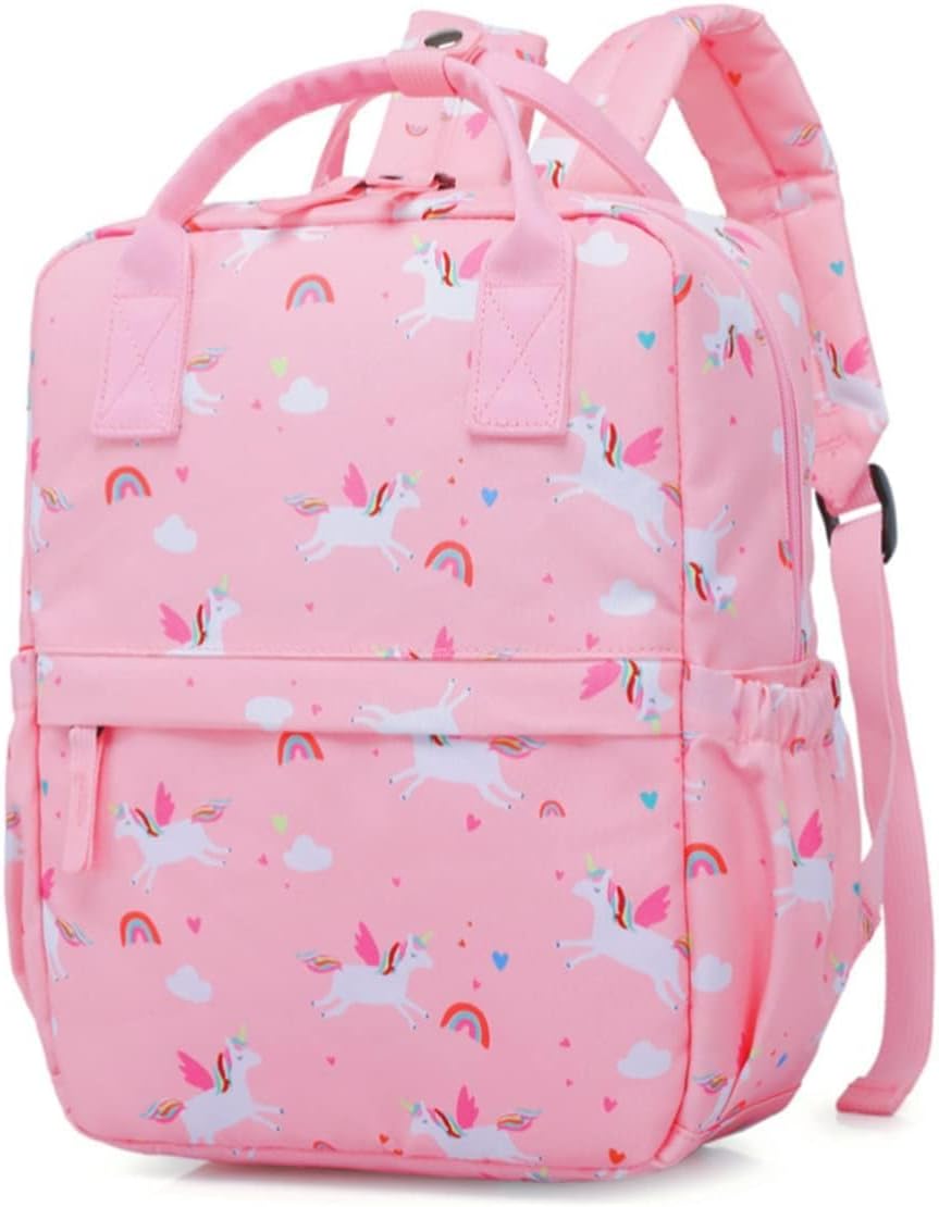 Cute Toddler Preschool Backpack Dinosaur Unicorn School Book Bag for Girls, Boys, Kids, Kindergarten Nursery Travel Bag(12inch, Pink Unicorn)