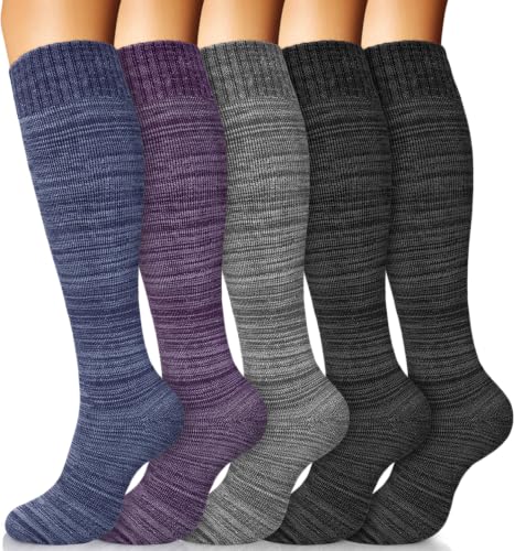 Image of Warm Thermal Boot Socks for Women - Knee High, Winter, Running, Hiking, Gifts - Thick Socks for Cold Weather