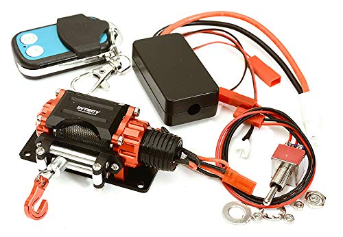 IntegyRC Model Hop-ups C24888RED Billet Machined T3 Realistic Mega Winch (Toy) w/Wireless Module for 1/10 Scale Crawler