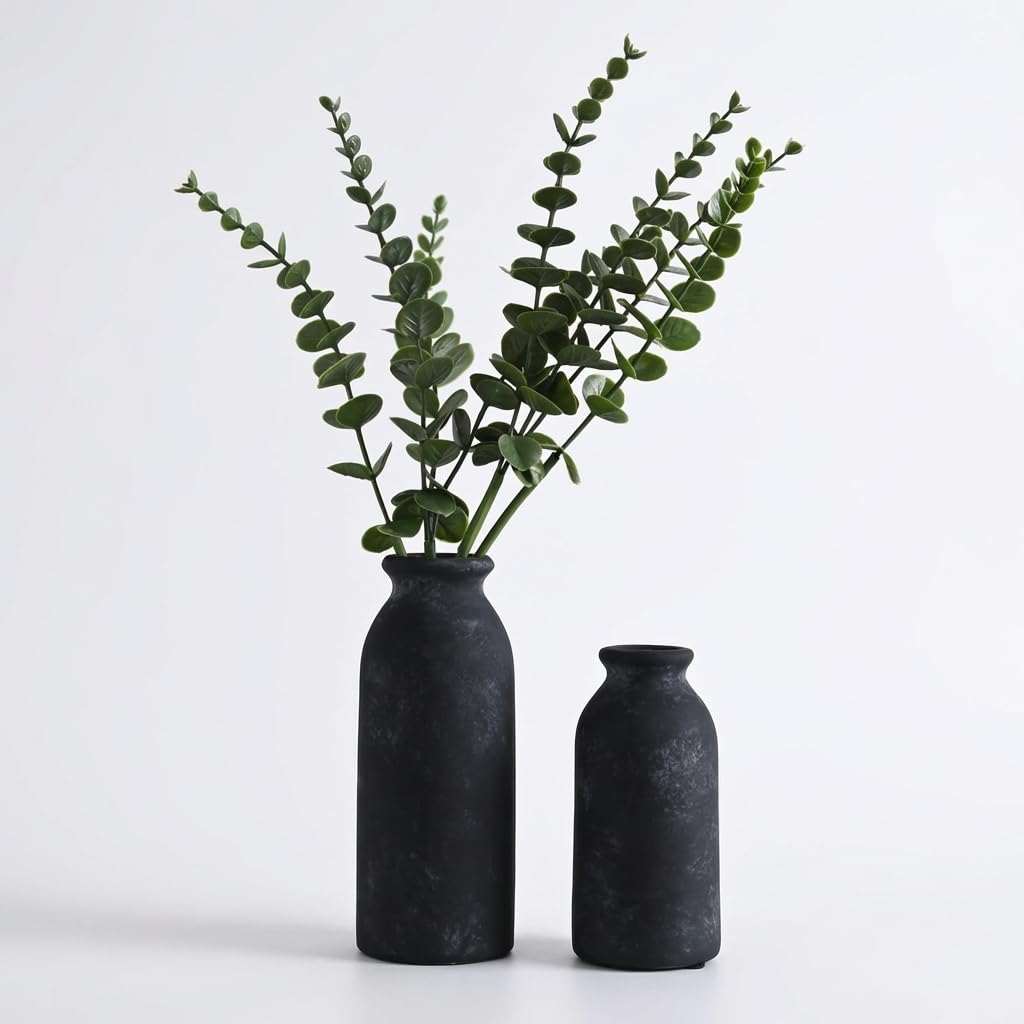 Amazon.com: VICTOR & TERESA Black Ceramic Vases Home Decor, Flower