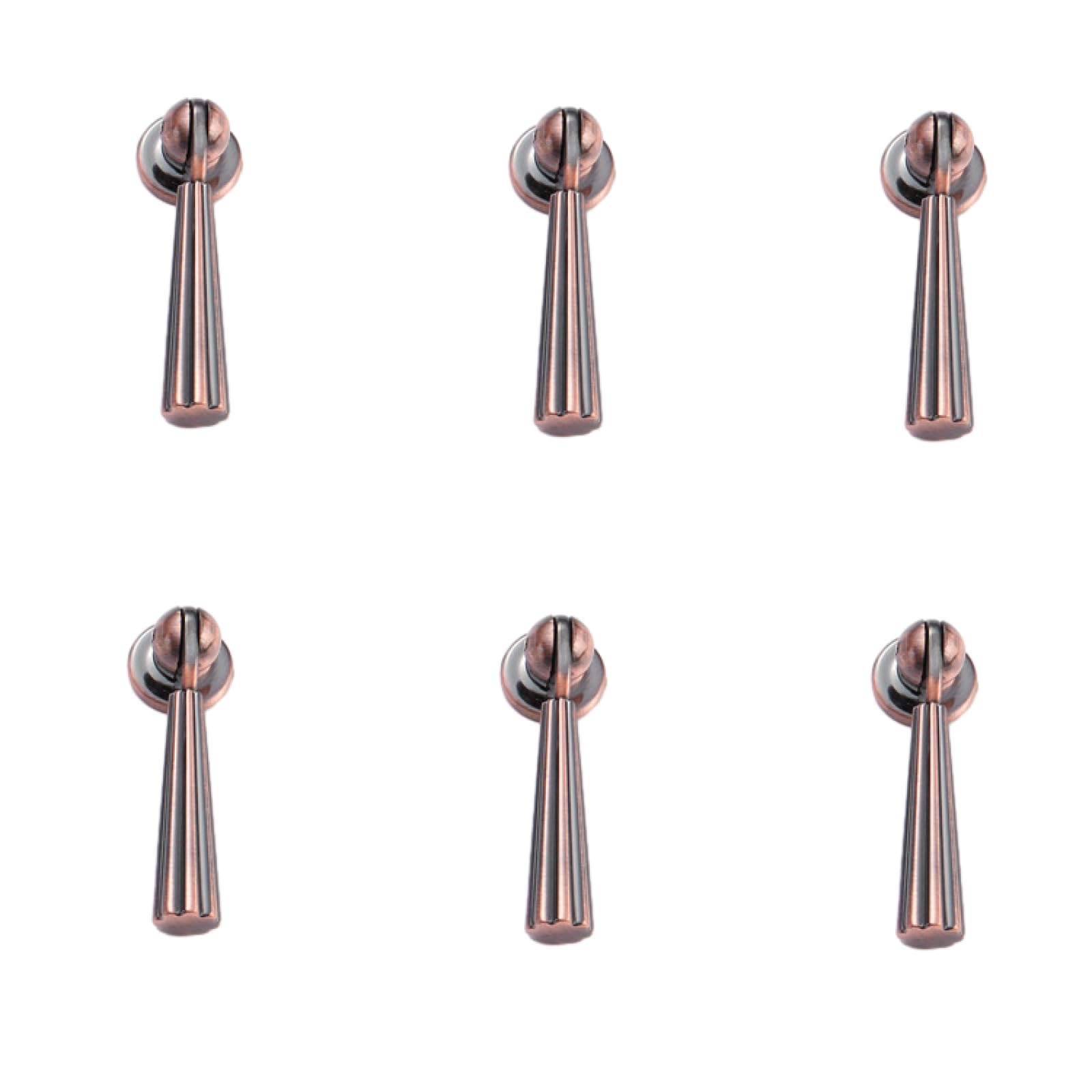 PILYON Furniture Handle 6 Pack Zinc Alloy Wardrobe Handle Single Hole Pendant Handle Cabinet Door Wardrobe Drawer Knob Red Ancient 62 * 18mm