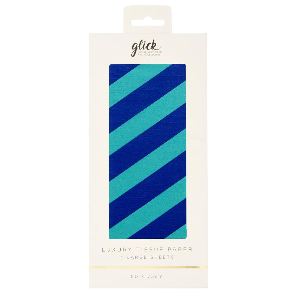 Glick Patterned Tissue Paper - Vivid Cobalt - 500 x 750mm - 4 Sheets
