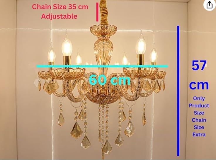 Image of Chandelier Modern K9 Crystal Chandelier Lighting, Clear Crystal Ceiling Light Fixture Pendant Lamp for Dining Room Bathroom Bedroom Livingroom